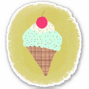 Mint Chocolate Chip Ice cream Sticker