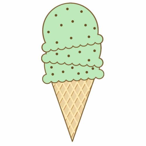 Mint Chocolate Chip Ice Cream Waffle Cone Cutout