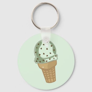 Mint Chocolate Chip Keychain by totallypainted at Zazzle
