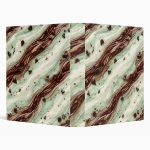 Mint Chocolate Chip Milkshake Marble Design 3 Ring Binder