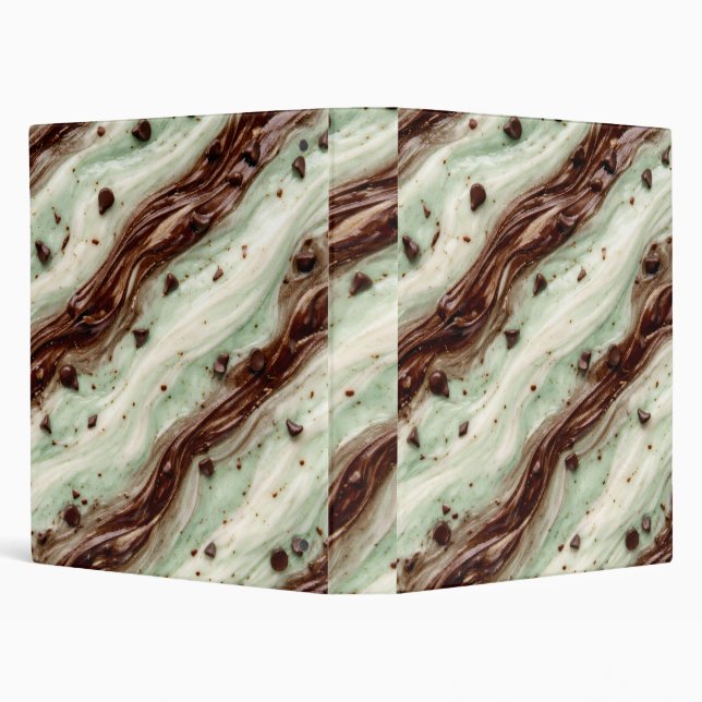 Mint Chocolate Chip Milkshake Marble Design 3 Ring Binder (Background)