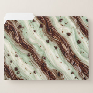 Mint Chocolate Chip Milkshake Marble Design File Folder