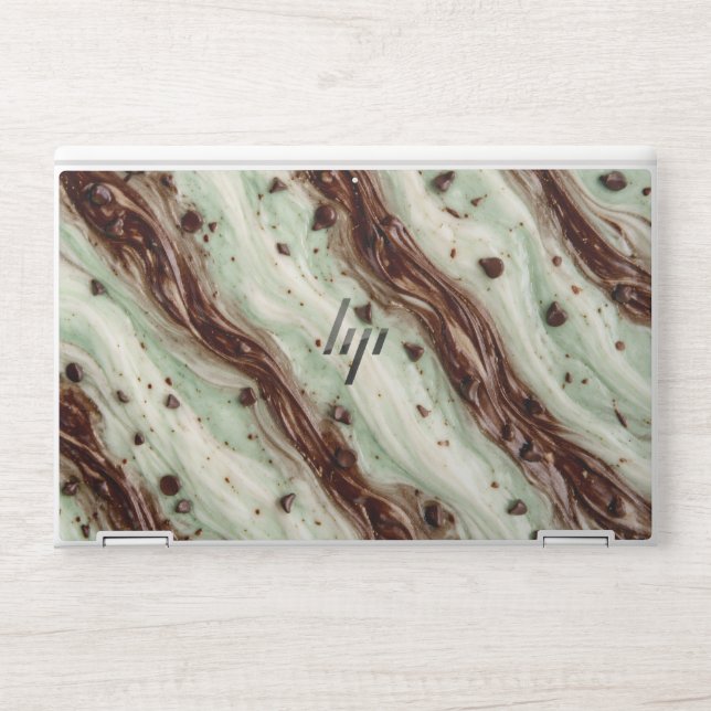 Mint Chocolate Chip Milkshake Marble Design HP Laptop Skin (Front)