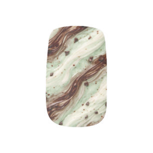 Mint Chocolate Chip Milkshake Marble Design Minx Nail Art