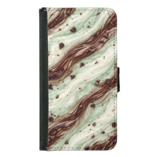 Mint Chocolate Chip Milkshake Marble Design Samsung Galaxy S5 Wallet Case