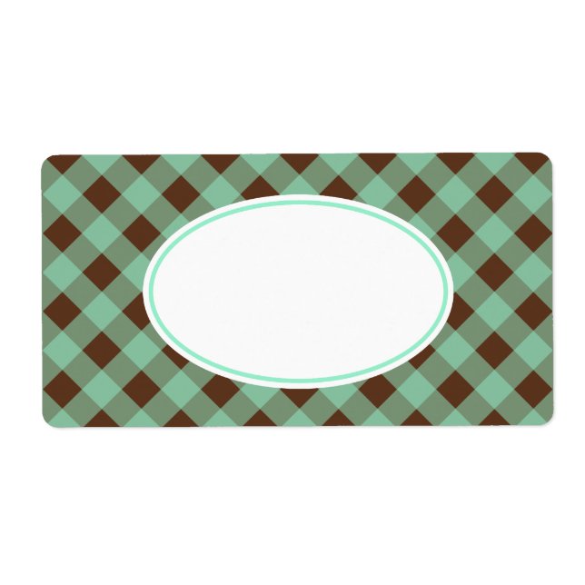 Mint Chocolate Gingham Labels (Front)