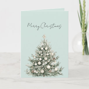 Mint Christmas Ornaments Tree Card