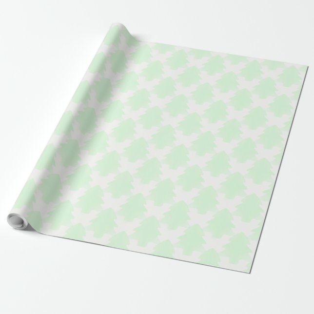Mint Christmas Tree Wrapping Paper (Unrolled)
