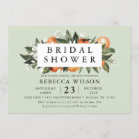 Mint Citrus Modern Bridal Shower Invitation