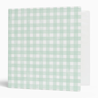 Mint Classic Gingham 3 Ring Binder