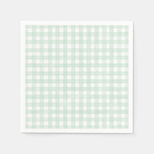 Mint Classic Gingham Napkins (Front)