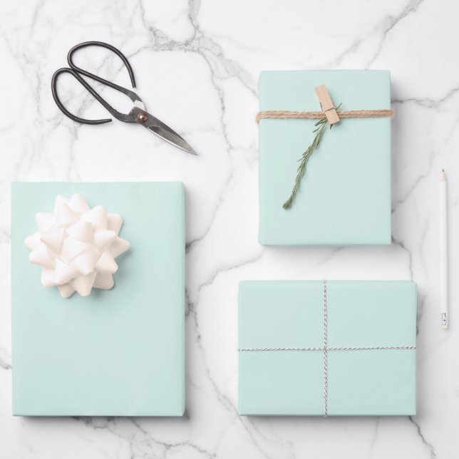 Mint Cloud Wrapping Paper Sheets (Front)