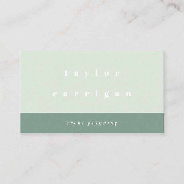 Mint Color Block Business Card (Front)