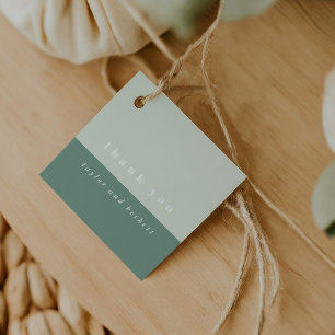 Mint Color Block Favor Tags