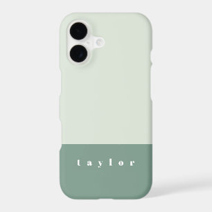 Mint Color Block Personalized iPhone 17 Case