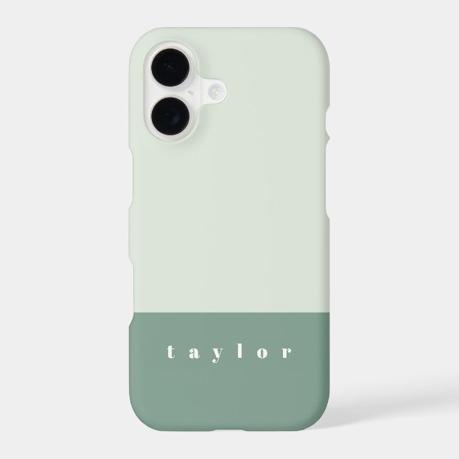 Mint Color Block Personalized Case-Mate iPhone Case (Back)