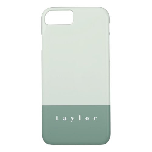 Mint Color Block Personalized iPhone 87 Case