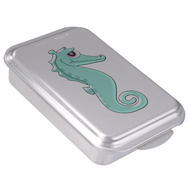 Mint Coloured Seahorse Cake Pan (Side)