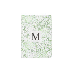 Mint Confetti Dots Monogram Passport Holder