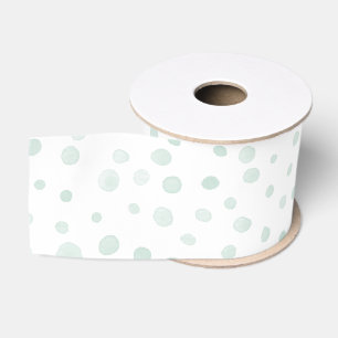 Mint Confetti Watercolor Dots Ribbon