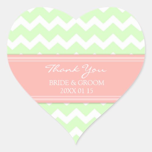 Mint Coral Chevron Thank You Wedding Favor Tags