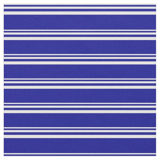 Mint Cream and Dark Blue Stripes Pattern Fabric