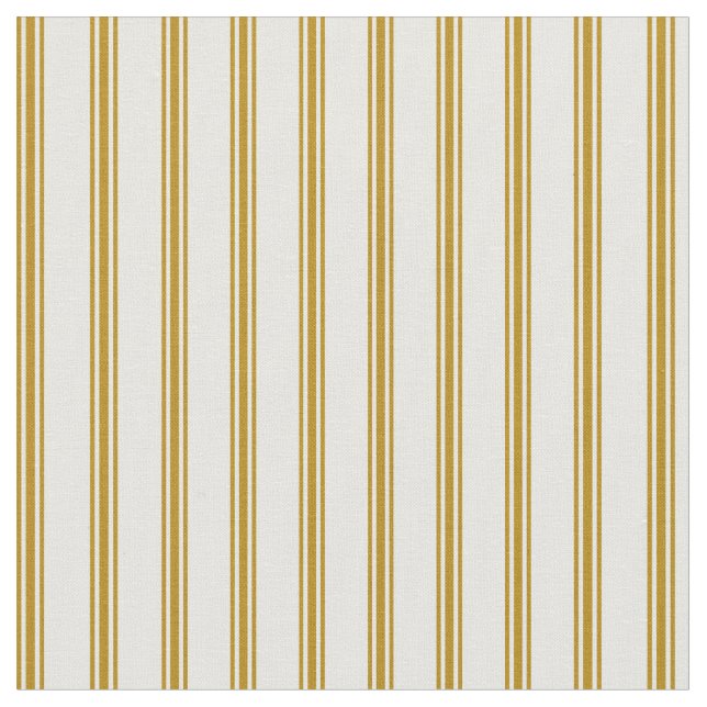Mint Cream and Dark Goldenrod Lines Fabric (Close Up)