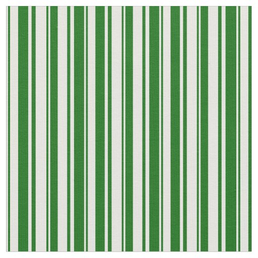 Mint Cream and Dark Green Stripes/Lines Pattern Fabric