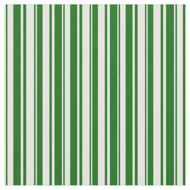 Mint Cream and Dark Green Stripes/Lines Pattern Fabric (Close Up)