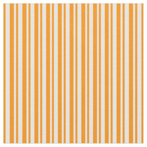 Mint Cream and Dark Orange Stripes Fabric