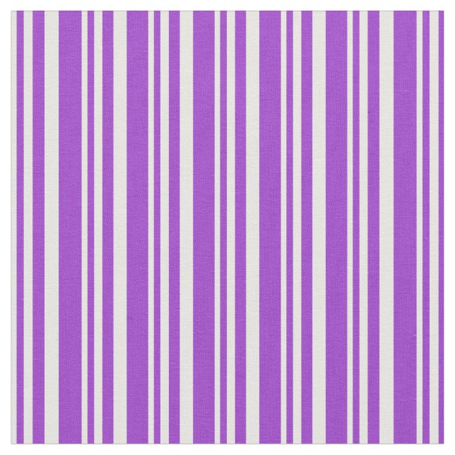 Mint Cream and Dark Orchid Stripes Pattern Fabric (Close Up)