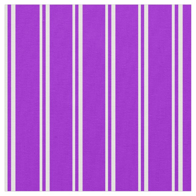 Mint Cream and Dark Violet Stripes Fabric (Close Up)