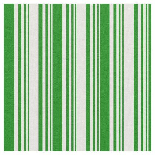 Mint Cream and Green Stripes Pattern Fabric