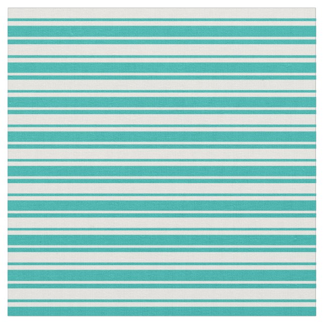 Mint Cream and Light Sea Green Pattern of Stripes Fabric (Close Up)