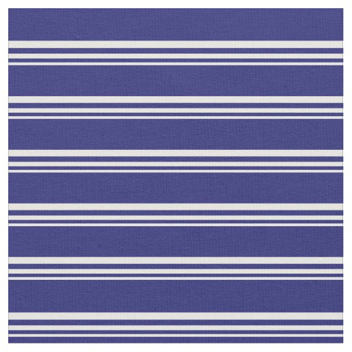 Mint Cream and Midnight Blue Lined Pattern Fabric