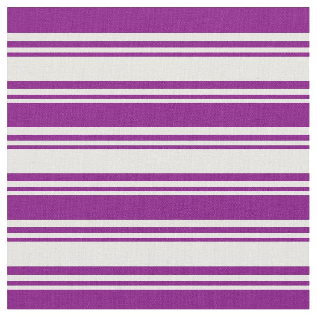 Mint Cream and Purple Lines/Stripes Pattern Fabric (Close Up)