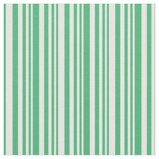 Mint Cream and Sea Green Stripes Pattern Fabric