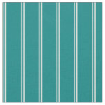 [ Thumbnail: Mint Cream and Teal Stripes/Lines Pattern Fabric ]