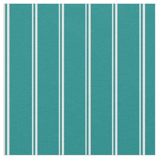 Mint Cream and Teal Stripes/Lines Pattern Fabric