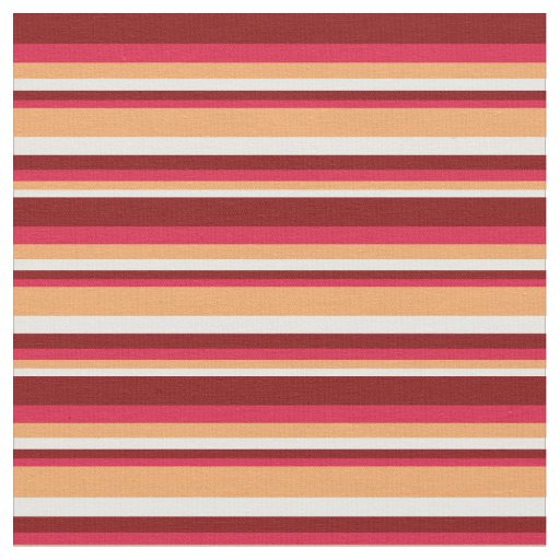 Mint Cream, Brown, Crimson & Maroon Lines Fabric