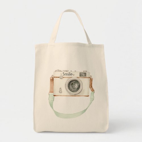 Mint Cream Camera Tote Bag