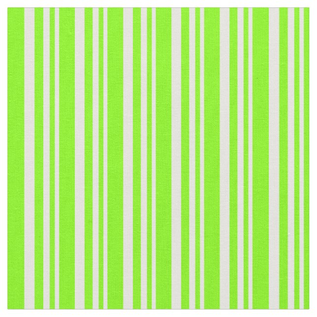 Mint Cream & Chartreuse Stripes Pattern Fabric (Close Up)