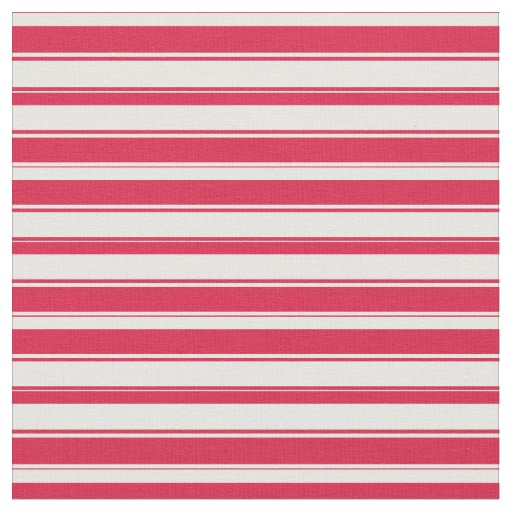 Mint Cream & Crimson Lined Pattern Fabric