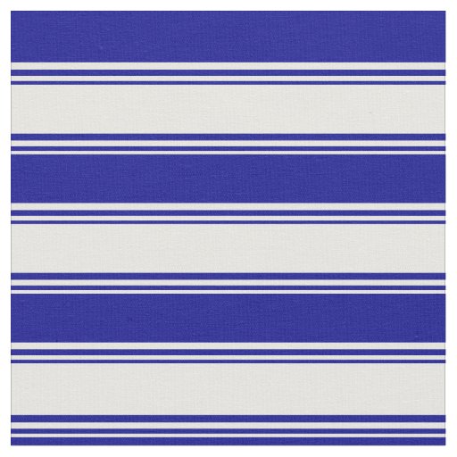 Mint Cream & Dark Blue Striped/Lined Pattern Fabric