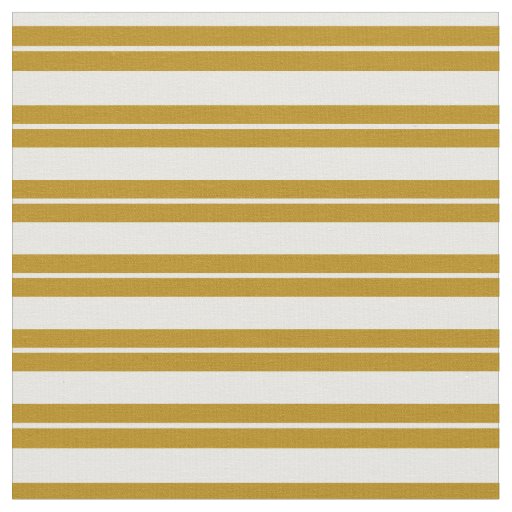Mint Cream & Dark Goldenrod Colored Stripes Fabric