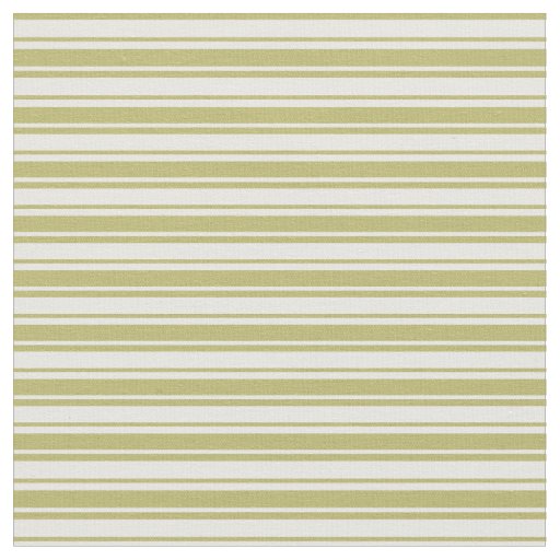 Mint Cream & Dark Khaki Pattern of Stripes Fabric