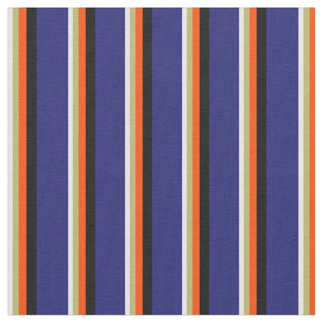 Mint Cream, Dark Khaki, Red, Black & Midnight Blue Fabric (Close Up)