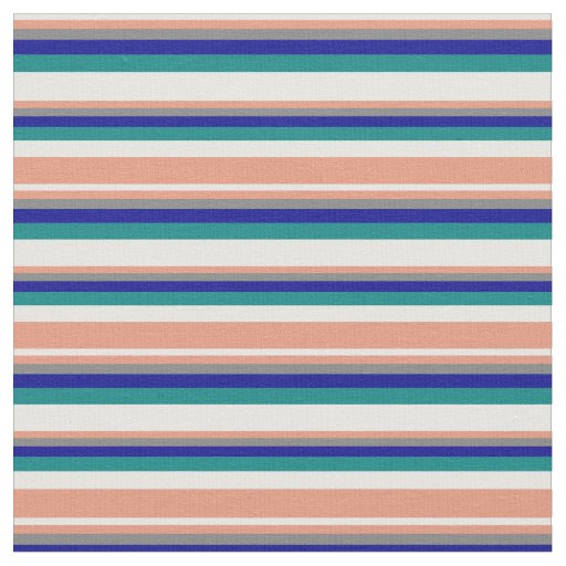Mint Cream, Dark Salmon, Gray, Dark Blue, and Teal Fabric