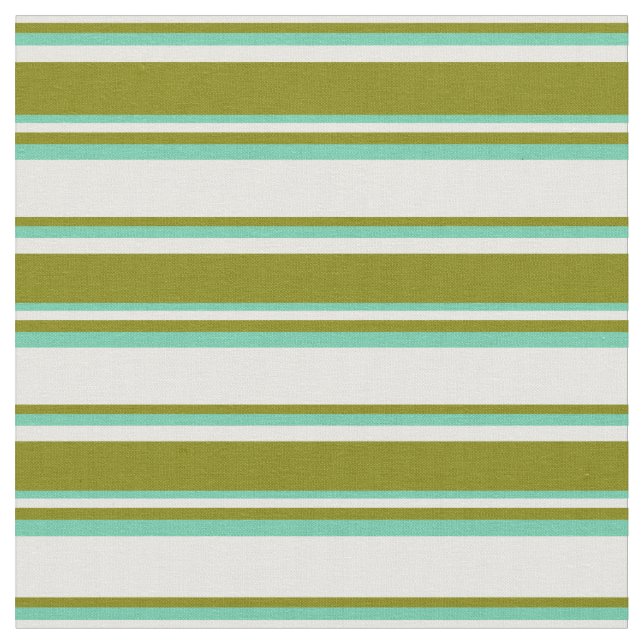 Mint Cream, Green, and Aquamarine Lines Pattern Fabric (Close Up)