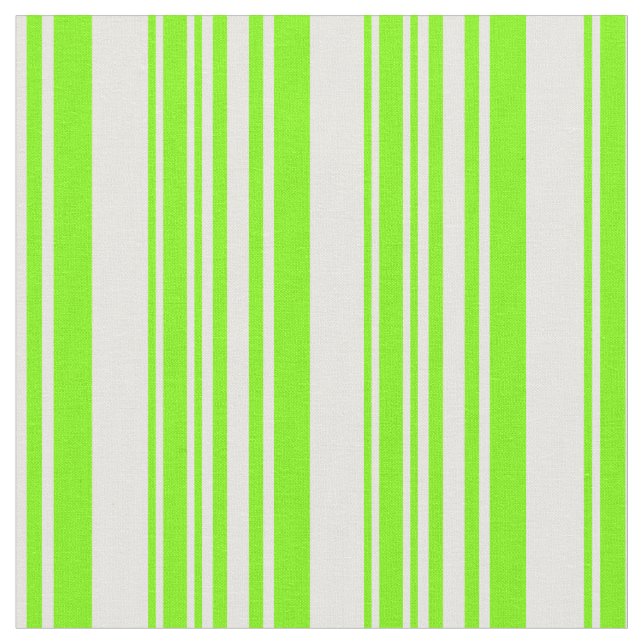 Mint Cream & Green Lined Pattern Fabric (Close Up)